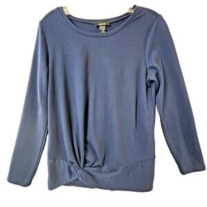 ALYX Long Sleeve Twist Hem Top Women Medium Navy Polyester/Rayon